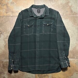 Vans Y2K Dark Green Plaid Shirt, good condition, casual, no holes or stains